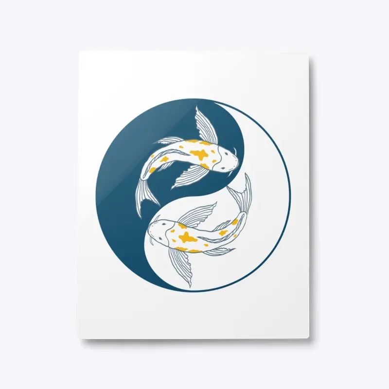 Blue Yin And Yang Koi Fish